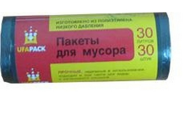 МЕШКИ ДЛЯ МУСОРА «UFAPACK» 30Л. 30 ШТ. ЧЕРНЫЕ