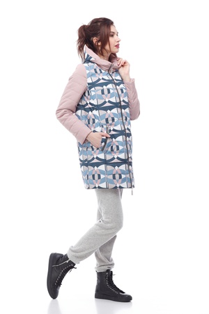 Пальто стеганое Веста, принт