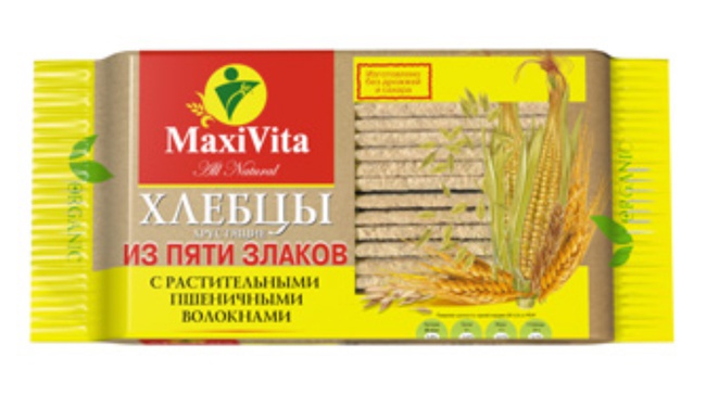 Bitkisel lifli gevrek ekmek MaxiVita, 150 g