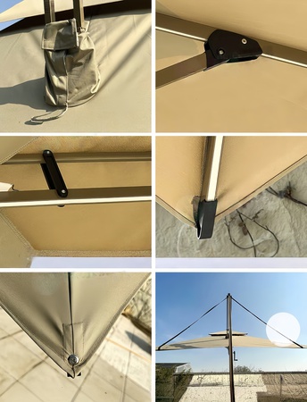 Heavy Duty Cantilever Umbrella – 3m Beaufort 8 Windproof, 8K Dual-Rod Ribs, LED Light – Wholesale