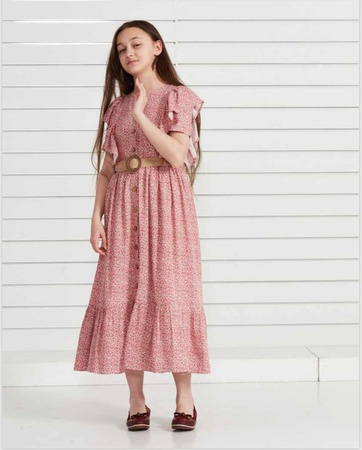 Платье на пуговицах с рукавами для девочек