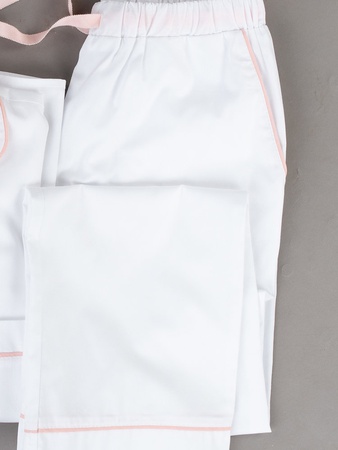 PANTOLONLU PEMBE BORULU PAMUKLU PİJAMA