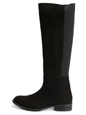 Замшевые сапоги под питона (широкая голень) s152