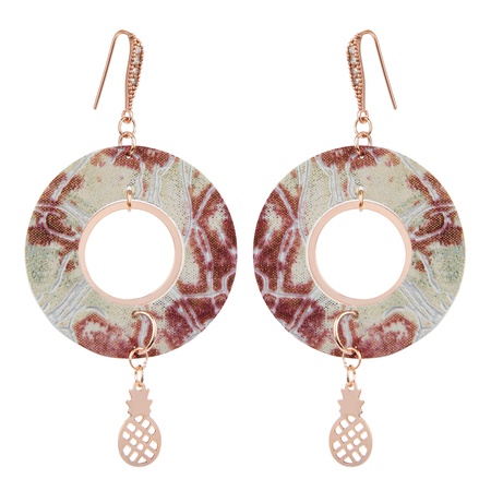 W-E-ZR-201  Кожаные серьги, браслет, комбинация колье