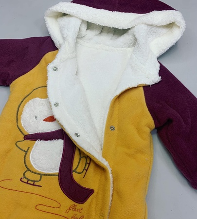 Человечик комбез на махре с капюшоном flexi baby