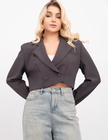 Женский жакет укороченный с длинными рукавами