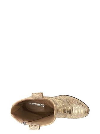 S143 altın rengi piton efektli bilekte bot