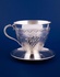 Серебряная чашка с блюдцем №22
