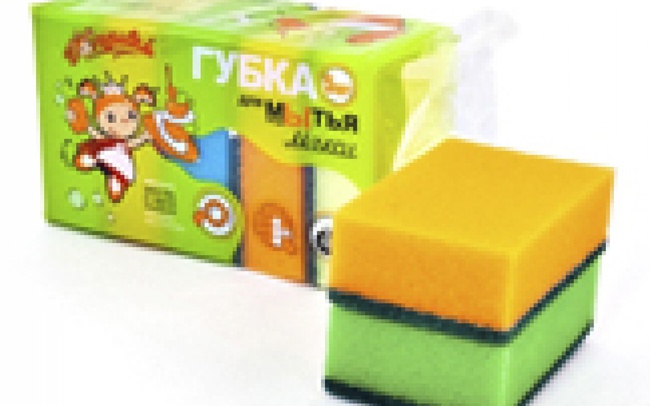 KÖRPERSCHWAMM &quot;ORCHID&quot; MIT MASSAGESCHICHT 1 STÜCK