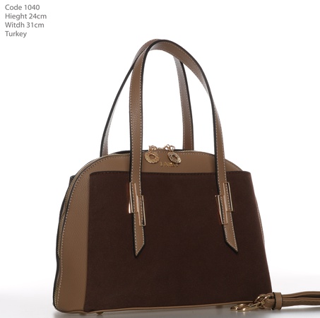 Bayan leopar desenli siyah rengi el ve omuz çantası