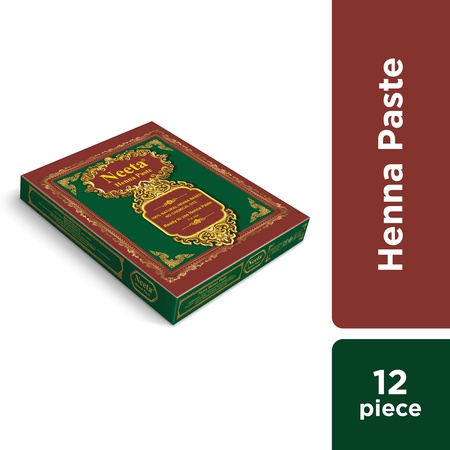 Neeta 12 Pack Ready to Use Long Lasting Henna Paste, Reddish Brown Color, Perfect Hair Coloring Paste
