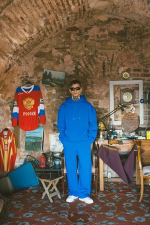 Bir sweatshirt veya sweatshirt ile kışlık erkek büyük beden polar takım elbise