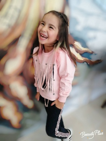 3-14 yaş kesik çizgili pullu kız takım