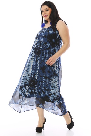 Astarlı Batik Desen Şifon Elbise