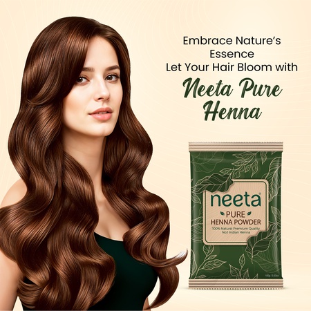 Neeta 100% Pure Henna Powder Brown 100g (Pack of 1) | Natural Hair Color & Shine | No Ammonia, No Chemicals