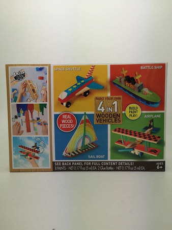 Деревянные автомобили Детали из натурального дерева 4в1