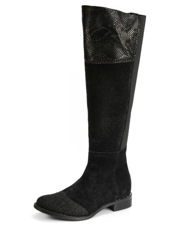 黑色丝绒效果皮革S140靴子