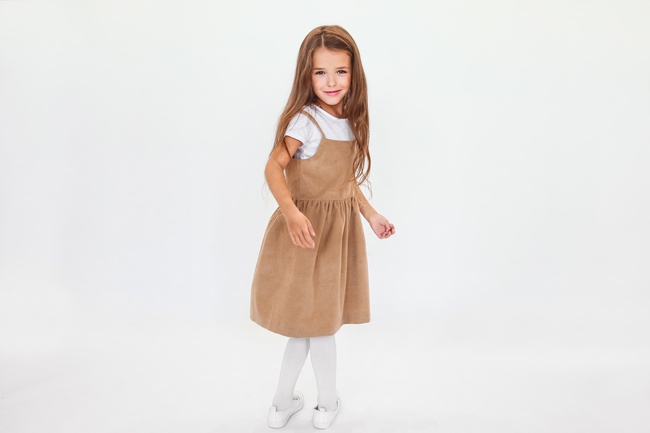 Вельветовый сарафан, цвет карамель