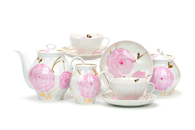 Сервиз чайный 15 предметов Белый лебедь Весенний