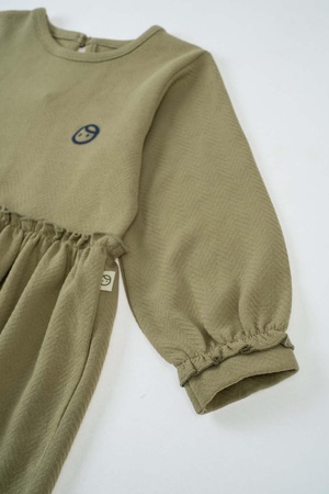 Bebek Lacivert Organik Pamuklu Fırfırlı Elbise