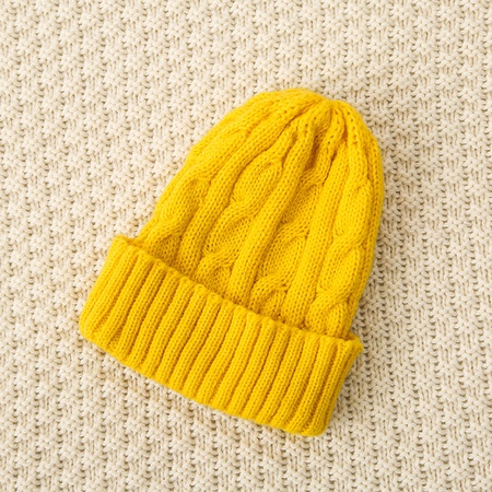 Осенне-зимняя базовая детская шапка чистого цвета с фланцами, универсальная теплая ветрозащитная вязаная шапка для родителей