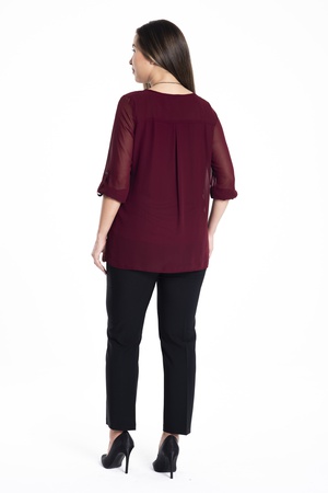 Блузка большого размера с подкладкой из шифона