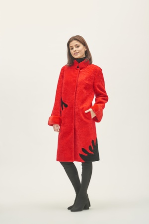 Palto Kadın Silverfox model 806 Kırmızı vizon