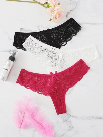 Кружевные Трусики Комплект С Веерообразной Отделкой