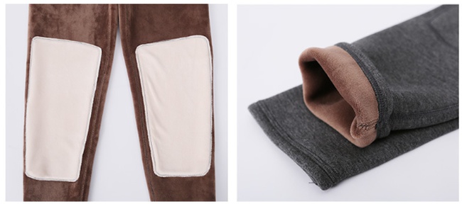 Sonbahar ve kış yeni erkek çift katmanlı ısıtmalı termal pantolon, polar ve kalınlaştırılmış bel desteği ve dizlik alt termal pantolon