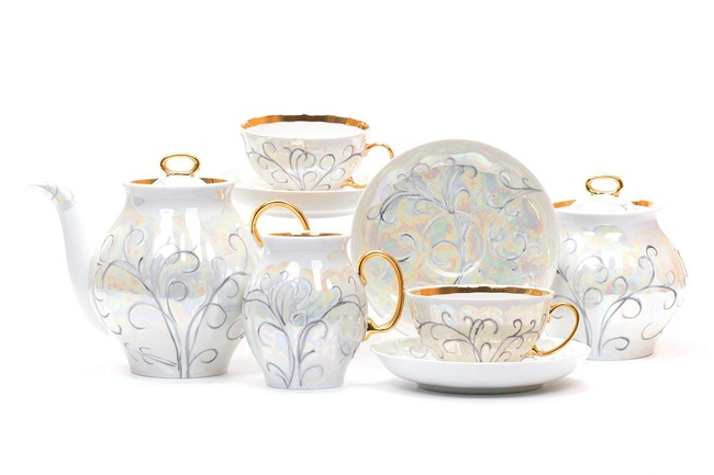Сервиз чайный 15 предм. Белый лебедь Морозко