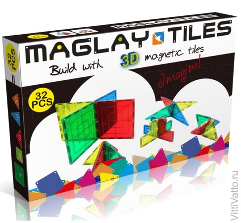 Набор магнитного конструктора Maglay Tiles 32