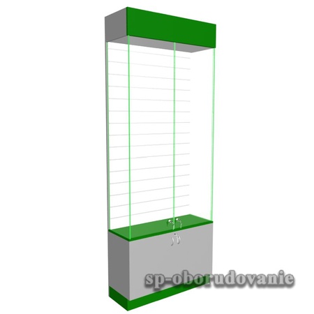 Витрина из стекла и ЛДСП с эконом панелью