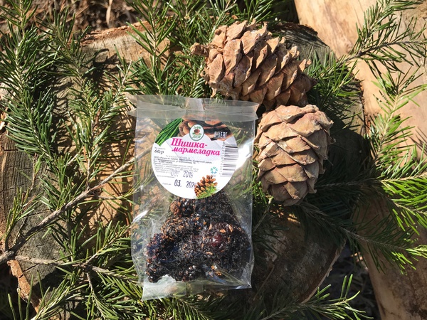 Вяленая сосновая шишка в сосновом сиропе из Сибири (ХМАО-ЮГРА) 60 гр