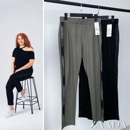 Брюки с лампасами из страз