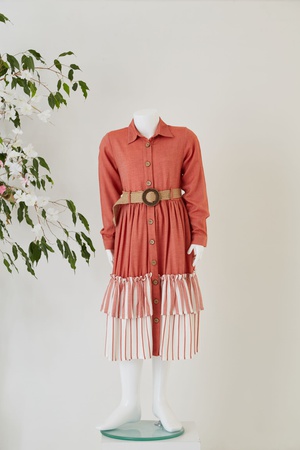 Платье с длинным рукавом из вискозы