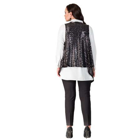 Büyük Beden Pul Payet Yelek