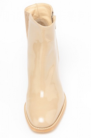 Beige Lackstiefeletten bn012