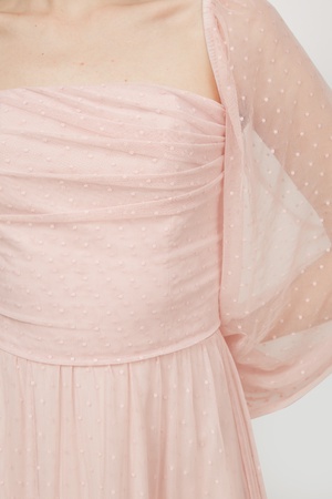 MustHave puderfarbenes Midikleid aus Mesh