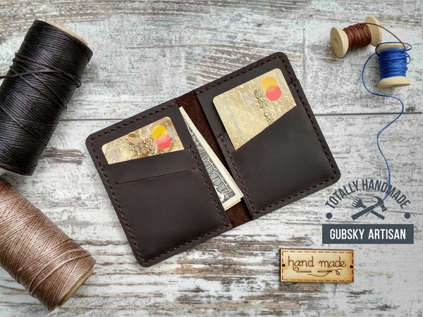 Кредитница мини кошелек карт холдер из натуральной кожи crazy horse