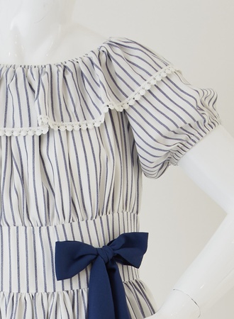 Полосатое платье с рукавами