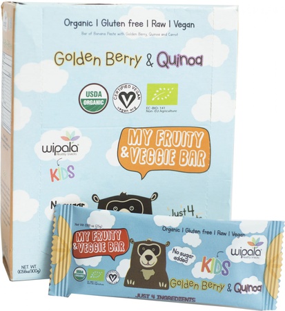 Фруктово-овощной батончик Wipala "Физалис/Киноа", 12 шт