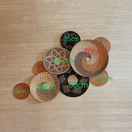 Декор настенной корзины из морских водорослей, плетеная настенная тарелка из ротанга, декоративное настенное искусство