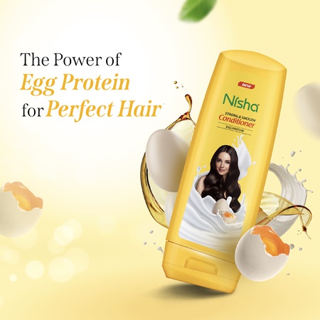 Nisha Conditioner for Women & Men - Strong & Smooth, 180ml Bottle, Enriched with Egg Protein, Boosts Strength & Shine