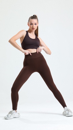 Бесшовные лосины в рубчик