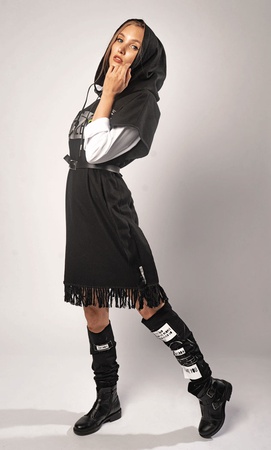 220-8007 Платье Черная пресса