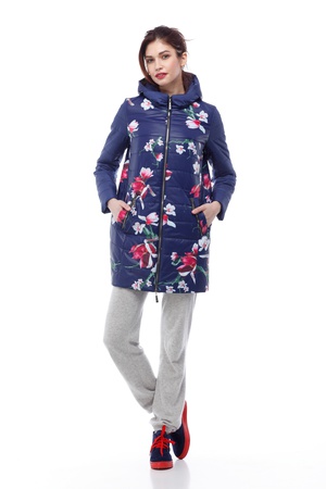 Пальто стеганое Веста, принт