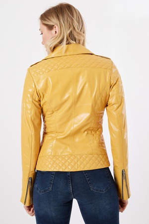 Quilted Women Leather Jacket (Slim Fit)