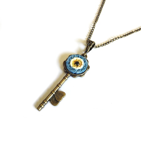 Giftome El Yapımı Doğal Taş Mozaik Kolye