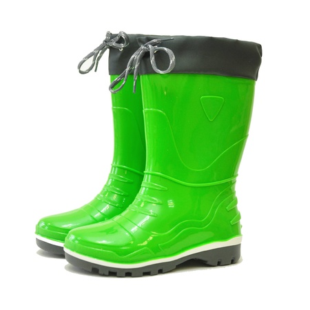 أحذية مطاطية للأطفال مع ربطة عنق وفراء