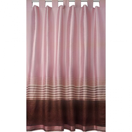 Штора готовая коричневый+розовый